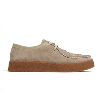 Zapatos Mocasines de Gamuza Gris Taupe al por Mayor, con Cordones, Suela de Crepé, Plataforma, Casuales, Cómodos y Ligeros para Hombre