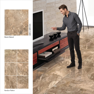 กระเบื้องพอร์ซเลนวิทริฟายด์ลายหินอ่อนสีเบจ Vistaar Atlas Crema ขนาด 600x600 มม. ผิวมันเงา สำหรับปูพื้นภายใน - Product Image 4