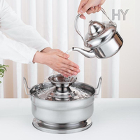 Vente flash : Bouilloire à eau en acier inoxydable de style arabe et turc pour la cuisine à domicile, usage musulman