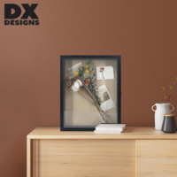 DX DESIGNS Boîte à Ombre en Bois Profonde 12x16 Pouces, Vitrine avec Porte en Verre et Fond en Lin pour Fleurs Séchées, Souvenirs de Remise de Diplôme et de Mariage