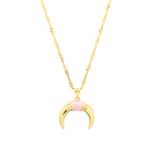 18K mạ vàng lưỡi liềm mặt trăng mặt dây chuyền vòng cổ với khảm Zircon, độc đáo Nhật Bản và phong cách Hàn Quốc xương đòn chuỗi - Product Image 5