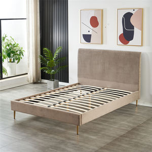 Meubles de chambre à coucher de style européen moderne, lit double <span class=keywords><strong>king</strong></span> queen size, cadre de lit rembourré en tissu velours - Product Image 4