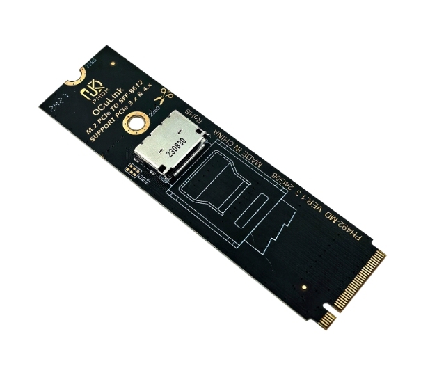 M.2 NVME PCIE X4 to OCulink SFF-8612 Riser Card for U.2 U.3 SSD M2 M Key to SFF-8612 Adapter Support PCIe 3.0 4.0 for Desktop PC