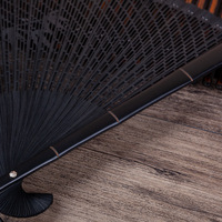 Mini-ventilateur pliant en bambou, style rétro européen, sculpté, élégant, pour femme, avec motif chinois ajouré et peint, pour parfum.