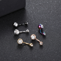 Piercing nombril en acier chirurgical 316L Double bijou nombril anneau de nombril boucles d'oreilles de base pour le ventre bijoux de piercing corporel