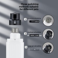 Lime à ongles pour animaux de compagnie en acier inoxydable avec lumière et réglage à deux vitesses, coupe-ongles et pince à ongles à piles pour chiens et chats