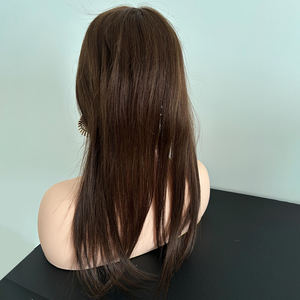 Fábrica Atacado Handmade Europeu Cabelo 5x6 ''Mono Topper Morena Quente Natural Virgem Peruca de Cabelo Humano 10-20 Polegada 150% Densidade - Product Image 6