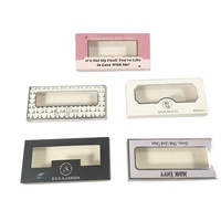 Boîte d'emballage de luxe pour cils en bande avec logo personnalisé estampé à chaud argenté, emballage cosmétique, boîte à cils personnalisée