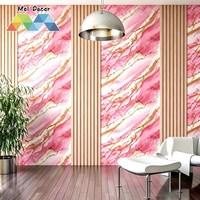Papier peint rayé marbré rose MOI, rouleau de 45 cm x 10 m, décoration murale pour salon