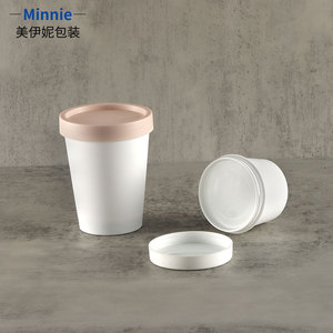 Minnie <b>Plastic</b> Cream <b>Jars</b> 100g 200g 250g White With Beige Cap Cosmetic Packaging - Product Image 4