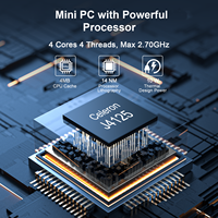 HYSTOU 6 RJ45 Intel I225-V 2.5G, komputer Mini PC Intel Celeron J4125 DDR4 SATA USB Win 10/11 Ubuntu Pfsense