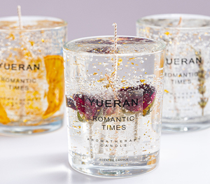 LANJO New Dried Flower Jelly Wax Glass Jar Novelty Scented <b>Candle</b> Long-lasting Modern Art <b>Candle</b> for Mother's Day and Home - Product Image 2