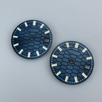 Motif de treillis bleu Super C3 vert lumineux 28.5mm Fit japon NH35A NH36A modifié SKX007 cadran de montre