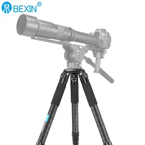 BEXIN professional travel big heavy duty telescopic flexible video dslr Camera photography carbon fiber tripod stand for canon