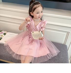 Tienda en Línea de Venta al por Mayor de Vestidos de Algodón para Niñas con Apliques de Tul, Vestido Largo de Princesa con Flores de un Proveedor Chino - Product Image 4