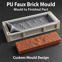 Moule à effet brique en résine Tietuo + noyau en élastomère PU C257-G2, moule et fournisseur de matériaux pour surfaces à l'aspect pierre, examen des plans