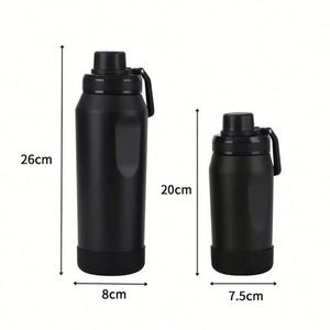 Bouteille d'eau sport en acier inoxydable 304 avec poignée de transport, revêtement en poudre, logo personnalisé, pour la salle de sport, les activités de plein air et les voyages (vente en gros) - Product Image 6