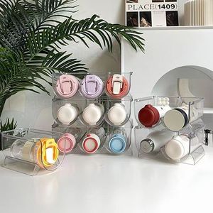 Stackable Thermos Cup Holder Desktop <b>Storage</b> <b>Rack</b> For Water <b>Bottles</b> And Glass Cups Multi Layer Organizer - Product Image 1