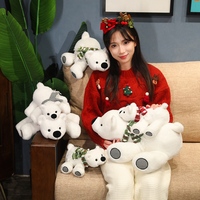 Boneka Beruang Kutub Raksasa Lembut Lucu dengan Syal, Grosir Pabrik, untuk Hadiah Natal, Ulang Tahun Anak, Dekorasi Rumah, Festival