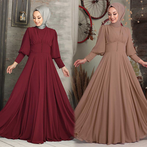 Vestido Musulmán Islámico para Mujer, Abaya Maxi con Botones, Manga Larga, Cintura Alta, Estilo Eid, Marca MOTIVE FORCE - Product Image 2