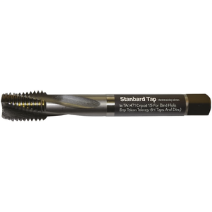 Macho de roscar estándar TA1471 sin recubrimiento, helicoidal de 15 grados para orificios ciegos, tolerancia 6H, machos y terrajas - Product Image 2