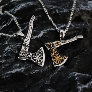 Europeo americano Hip Hop titanio acciaio vico volpe celtica <span class=keywords><strong>sciacallo</strong></span> lupo collana per gli uomini - Product Image 5