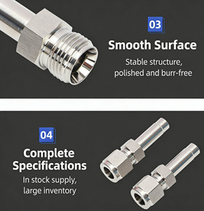Raccords en acier inoxydable haute pression 304 316 |   Connexion par <span class=keywords><strong>soudure</strong></span> à deux ferrules - Product Image 6