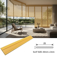 Weather Resistant WPC Louver Slat Wood Plastic Composite Anti Fade Outdoor Sun Shutter Blade for Patio Pergola Terrace Facade