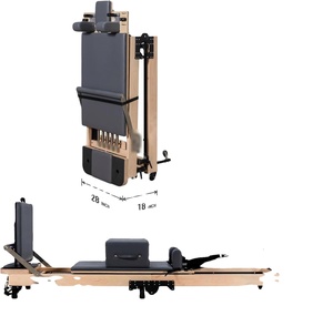 Instring P013 Reformer de Pilates pliable, équipement de fitness pour la gym, en bois d'acacia, d'érable et de hêtre, certifié CE - Product Image 1