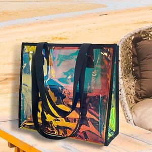 Bolso de Mano y Cartera Transparente de PVC para Mujer, Diseño de Marca, Impermeable, Bolso de Playa, MOQ Bajo, Tamaño Personalizado - Product Image 6