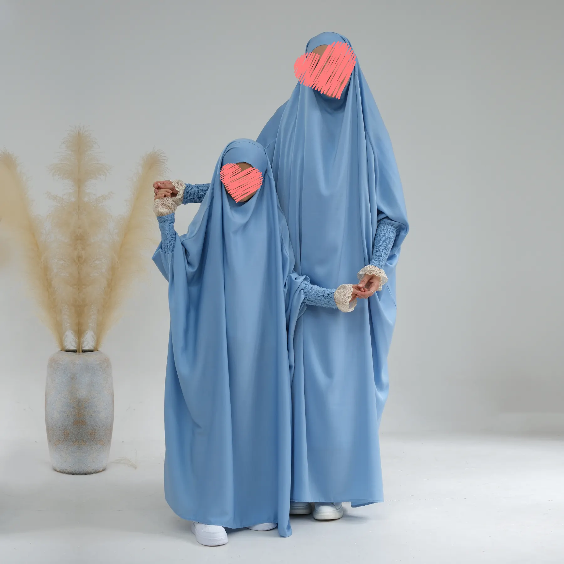 283 satu potong set Khimar Jilbab Jilbab untuk anak-anak desain Muslim mukena grosir pakaian Islami