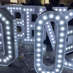 3ft 4 LED neon ánh sáng chữ đứng lớn lớn marquee kim loại không gỉ 3D Logo thư ký tùy chỉnh - Product Image 2