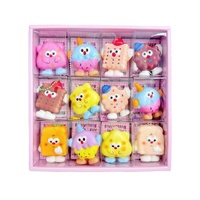 Pendentif Squishy Thème Noël en forme de Biscuit, Jouet à Rebond Lent avec Design de Dessin Animé Mignon, Matériau PU, 24 Pièces par Boîte pour Soulager le Stress