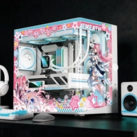 Boîtier PC Gaming Mini Tour Moyenne M-ATX en Alliage d'Aluminium Vertical Personnalisé Anime Blizzard avec Panneaux Latéraux en Verre Trempé NPC AIR ROG