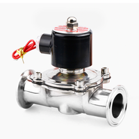 220V 24V normalement fermé deux voies Tri pince en acier inoxydable 304 316L électrovanne d'eau sanitaire électrique de qualité alimentaire