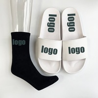 Chaussettes en pur coton personnalisées avec étiquette privée pour femmes, dames, unisexe, pantoufles à enfiler, sandales à plateforme, collection 2022, directement de l'usine