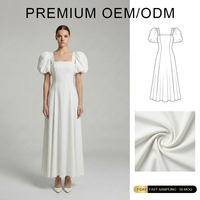 OEM Vente en gros américano-européen Robe à bretelles pour dames avec surpiqûres robe blanche avec surpiqûres pour femmes