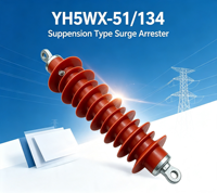 Parafoudre à oxyde de zinc de type suspension YH5WX-51/134, dispositif de protection contre la foudre pour lignes électriques 35 kV, norme IEC 60099-4