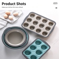Moule à gâteau en silicone à 12 cavités, moule en silicone pliable pour gâteaux individuels
