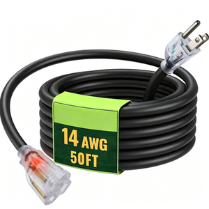 สายไฟต่อพ่วงพร้อมไฟส่องสว่างที่ปลายสาย 14AWG สำหรับใช้งานกลางแจ้ง โรงงาน โรงเรียน ทองแดง 3 ขา 50 ฟุต - Product Image 5