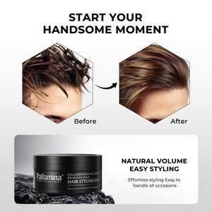 Pallamina profesyonel Salon yüksek parlaklık olmayan yağlı kollajen Keratin karmaşık uzun ömürlü güçlü tutun saç vaksı erkekler için - Product Image 5