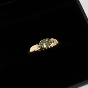 Anelli in Oro 14k con Zaffiro Verde Ovale, Anelli <span class=keywords><strong>Solitario</strong></span> di Design alla Moda, Gioielli Impermeabili in Argento Sterling 925 - Product Image 5