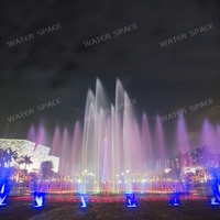Grande fontaine musicale interactive circulaire à LED RGB pour l'extérieur, avec jets d'eau pour la danse sur la surface, équipement paysager pour place publique