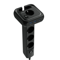 Enchufe de salida de datos ocultos de escritorio de alimentación de la UE con Carga rápida Usb-c