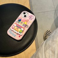 Dessin animé mignon château de feux d'artifice créatif avec miroir de maquillage housse de protection pour téléphone portable pour Iphone 16 15 14 13 Pro max
