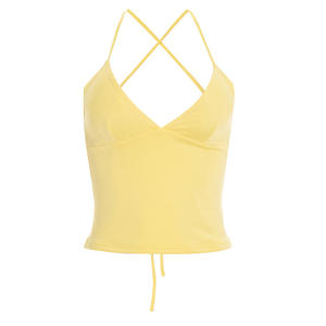Viviblook Y26TP050 Women Summer Vest New Camisole <b>Cross</b> Backless Strapless Solid Color Summer Sleeveless <b>Top</b> for Ladies - Product Image 4