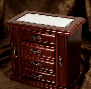 Elegante Caja de Madera Color Cereza Vintage de Addreen <span class=keywords><strong>con</strong></span> Múltiples Compartimentos y Forro de Terciopelo - Product Image 2