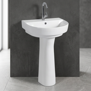 Vistaar OEM Slim Oval Ceramic Pedestal Wash Basin Easy Clean Modern Design Bathroom Sanitary Ware - Product Image 4