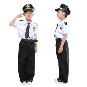 Fantasia de Piloto Infantil para Halloween, Roupas Profissionais de Capitão com Chapéu, Conjuntos de Poliéster - Product Image 2