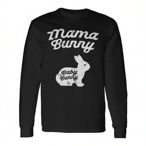 T-shirt à manches longues « Mama Bunny » – Mignon pour la grossesse, révélation du sexe, fête prénatale, prochainement maman - Product Image 2